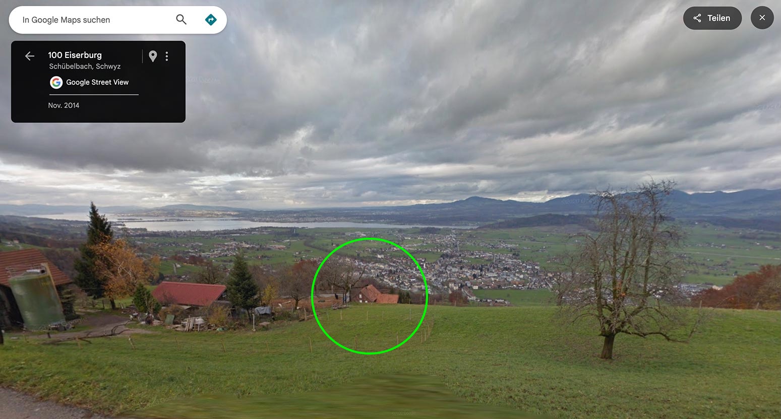 Aussicht über das Müsli in Google Street View